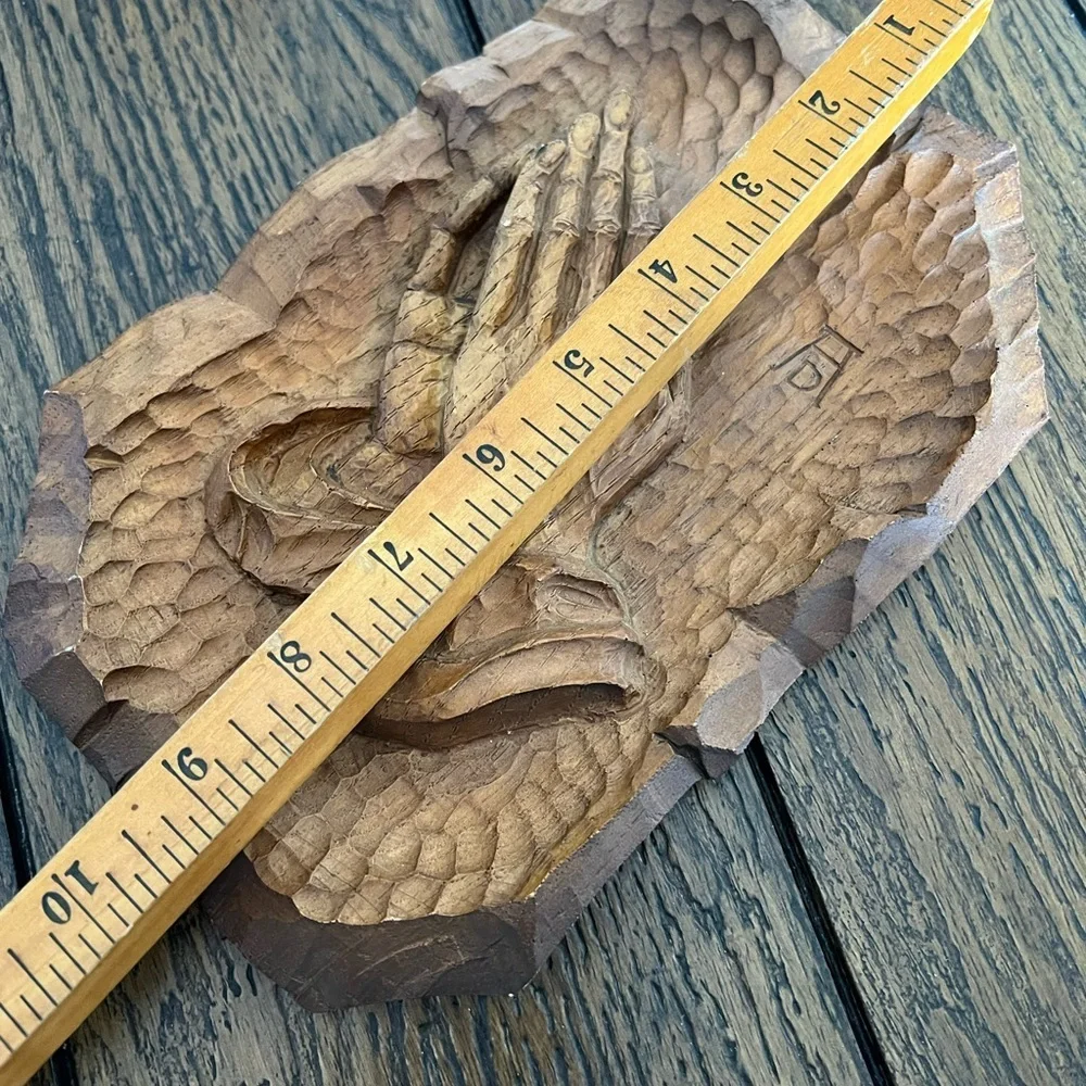 Vintage Albrecht Durer Praying Hands Metal Wood Wall Plaque Made In Germany